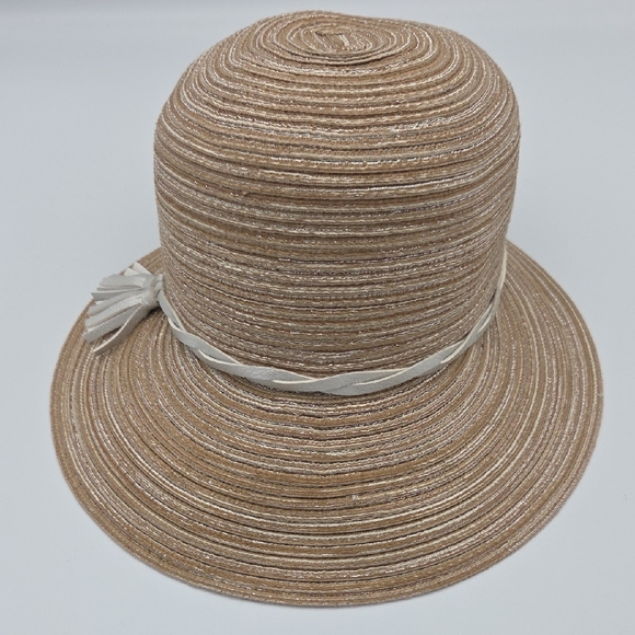 Vintage August Hat Company Women's One Size Front Brim Sun Hat Straw - Picture 2 of 9